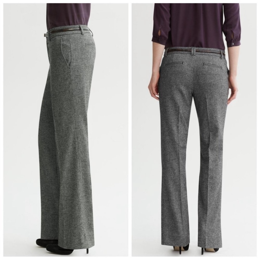 Banana Republic gray wool Martin fit trousers dress pants stretch Sz 8 lined
